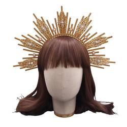 SunGoddess Stirnband Für Braut Haarband Hochzeit Brautdusche Haarreif Weiblicher Haarreif Eleganter Kirchen Kopfschmuck Haarband Für Frauen von BAYORE
