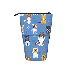 BAtlam Federmäppchen mit niedlichem Labrador-Hundemuster, Stehstifthalter, Teleskop-Federmäppchen, Stifte, Schreibwaren für Kinder und Erwachsene von BAtlam