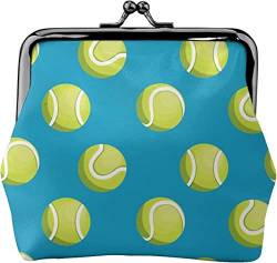 Damen-Geldbörse aus Leder mit Tennisball-Bule-Muster, Kleingeldbeutel mit Verschluss, Geldbörse für Mädchen, Geschenk von BAtlam