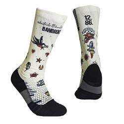 BB BANBROKEN Sportsocken (1 Paar) Stabilität im Fuß Fitness, Kompression für Fitnessstudio, Trail, Laufen, Gewichtheben, Radfahren, Padel - Herren, Damen - Unisex (1 Paar), Doodle, S/M von BB BANBROKEN