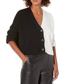 Steve Madden Apparel Damen Paxton Cardigan Sweater Pullover, Schwarz/Elfenbein, Klein von BB Dakota