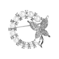 Exquisite Perlenkranz-Brosche für Damen, Anzüge, Kleider, modische Strasssteine, Anstecknadel, Hochzeitsnadel, Schmuck, Schmuck, 1 PC von BBASILIYSD