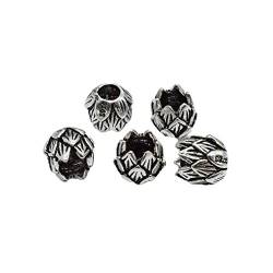 5 Sterling Silber Lotus Perlen mit vertikalen Löchern, 925 Silber Lotus Perlen für Armband Halskette von BBDMind