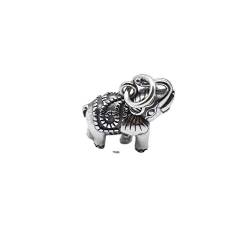 Elefanten-Anhänger aus 925er Sterlingsilber, für Halskette, Armband, oxidierter Elefant von BBDMind