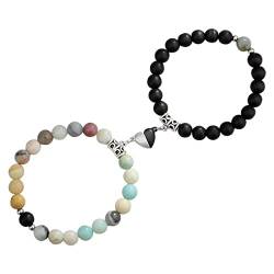 BBHKKL 2pcsMagnetische gegenseitige Anziehungskraft Armband Perlen Armband Am besten passende Armbänder Liebhaber Beziehung Schmuck Geschenk von BBHKKL