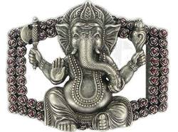 BBM-STYLE Gürtelschließe Gürtelschnalle - Ganesha - versilbert und lackiert - für 3,8 bis 4 cm breite Bänder von BBM-STYLE