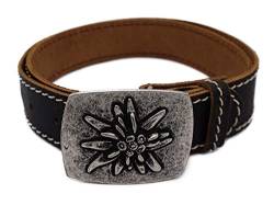 BBM-STYLE Trachtengürtel - Echt Leder - Damen Edelweiss Motiv Blume Braun, verschiedene Größen (110) von BBM-STYLE