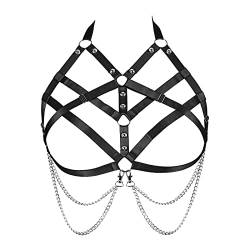 BBOHSS Damen Body Harness BH Übergröße Hohl Punk BH Gothic Karneval Halloween Weihnachtsfeier Kostüm von BBOHSS