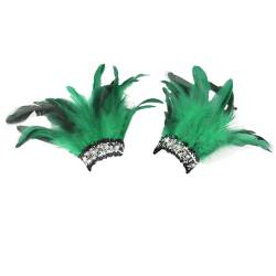 BBOHSS Damen Federn Mode fähige HandgelenkCuffles Dekorative Punk Halloween Gothic Karneval Party Dress Up Armbänder Handgelenk (Fruchtgrün) von BBOHSS