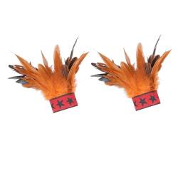 BBOHSS Damen Federn Spitze Mode Handgelenk Zubehör Punk Gothic Karneval Halloween Dress Up Armbänder Bekleidung Dekorative (Orange) von BBOHSS