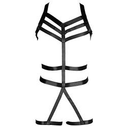 BBOHSS Herren Punk Body Harness Brustgurt Tanzgürtel Punk Elastic Soft Hollow Carnival Dance Goth Verstellbares Kostümzubehör (Schwarz) von BBOHSS