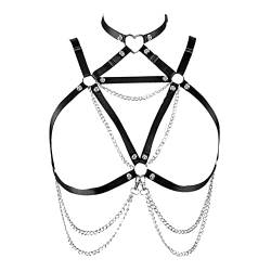 Damen Body Harness BH Übergröße Hohl BH Punk Gothic Halloween Karneval Party Tanzkostüm von BBOHSS