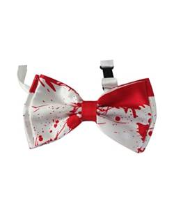 Halloween-Krawatten für Herren, Halloween, Blutfliege, Halloween, weiß, rot, BHWH08, Fliege a, Einheitsgröße von BBTDIN