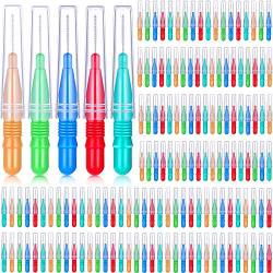 150 Stück Interdental Bürste Zahnstocher Dental Zahnseide Kopf Oral Dental Interdental Bürste Zahnseide Zahnstocher Reiniger Zahnreinigung Werkzeug (Rot, Blau, Grün, Hellgrün, Orange) von BBTO