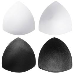 BBTO 2 Paar Abnehmbare BH Einlagen Bra Pads Unterwäsche Einsätze Pads Damen (Schwarz,Weiß, 5,12 x 5,31 Zoll) von BBTO