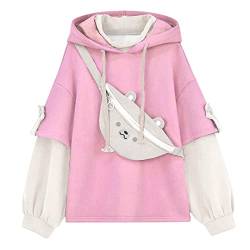 Harajuku Ästhetische Bär Anime Hoodie Damen Koreanisch Kawaii Sweatshirt Frauen Herbst Winter Casual Kapuzenpullover Kpop Herbst Winterkleidung Tops von BBVP