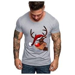 Herren Weihnachten Shirt Weihnachtspullover T-Shirts Elegant Pulli Kleidung Geschenk für Männer Kurzgarm Christmas Casual Lustig Sweatshirt Kurzarm Tops Weihnachten Party von BBVP