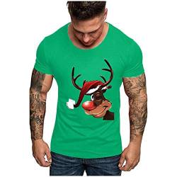 Herren Weihnachten Shirt Weihnachtspullover T-Shirts Elegant Pulli Kleidung Geschenk für Männer Kurzgarm Christmas Casual Lustig Sweatshirt Kurzarm Tops Weihnachten Party von BBVP