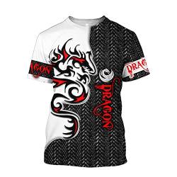 Männer Dragon Shirt Ritter Rüstung 3D Bedruckt Hipster Sommer Casual Kurzarm Tops TX0161,Dragon Totem,XXL von BBYOUTH