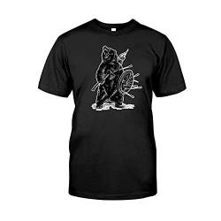 Wikinger T-Shirt Herren Odin Myth Rune Schwarz Baumwolle Sommer Casual Kurzarm Viking Fanartikel,Bear Warrior,7XL von BBYOUTH