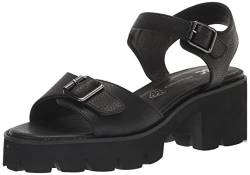 BC Footwear Damen So berühmtes V-Leder Sandale mit Absatz, Schwarz, 41.5 EU von BC Footwear