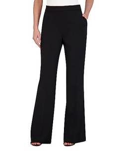 BCBGMAXAZRIA Damen Flare Leg Hose mit Reißverschluss, Schwarz, 34 von BCBGMAXAZRIA