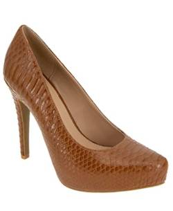 BCBGeneration Damen Penni Plattform, Cognac Shiny Snake, 38.5 EU von BCBGeneration