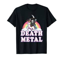 Death Metal Rock Musik Halloween Grim Reaper reitet Einhorn T-Shirt von BCC Halloween Shirts