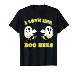I Love Her Boo Bees Ghost Geist Boobs Brüste Biene Halloween T-Shirt von BCC Halloween Shirts