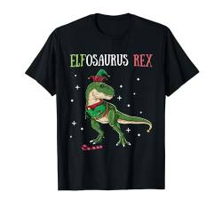 Elfosaurus T-Rex Elf Dinosaurier Elfen Weihnachten Dino X-Mas T-Shirt von BCC Santa's Christmas Shirts & Jolly Gifts