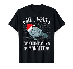 All I Want For Christmas Is A Manatee Seekuh Weihnachtsmann T-Shirt von BCC Santa's Christmas Shirts & Weihnachtsgeschenke