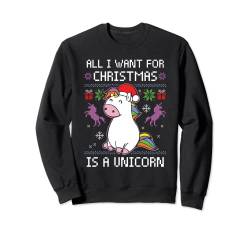 All I Want For Christmas Is A Unicorn Ugly Christmas Sweater Sweatshirt von BCC Santa's Christmas Shirts & Weihnachtsgeschenke