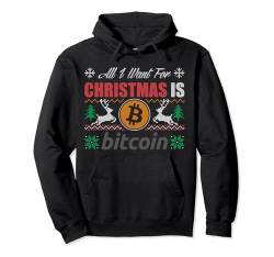 All I Want For Christmas Is Bitcoin BTC Crypto Ugly Sweater Pullover Hoodie von BCC Santa's Christmas Shirts & Weihnachtsgeschenke