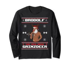 Brodolf The Red Nose Gainzdeer Gym Ugly Christmas Sweater Langarmshirt von BCC Santa's Christmas Shirts & Weihnachtsgeschenke