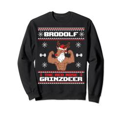 Brodolf The Red Nose Gainzdeer Gym Ugly Christmas Sweater Sweatshirt von BCC Santa's Christmas Shirts & Weihnachtsgeschenke