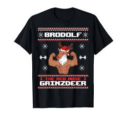 Brodolf The Red Nose Gainzdeer Gym Ugly Christmas Sweater T-Shirt von BCC Santa's Christmas Shirts & Weihnachtsgeschenke