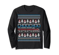 Choo Choo Train Eisenbahn Zug Züge Ugly Christmas Sweater Langarmshirt von BCC Santa's Christmas Shirts & Weihnachtsgeschenke