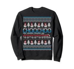 Choo Choo Train Eisenbahn Zug Züge Ugly Christmas Sweater Sweatshirt von BCC Santa's Christmas Shirts & Weihnachtsgeschenke