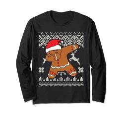 Dabbing Gingerbread Man Ugly Christmas Sweater Lebkuchenmann Langarmshirt von BCC Santa's Christmas Shirts & Weihnachtsgeschenke