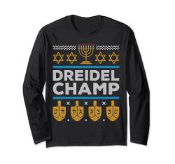 Dreidel Champ Jüdisch Happy Hanukkah Ugly Christmas Sweater Langarmshirt von BCC Santa's Christmas Shirts & Weihnachtsgeschenke