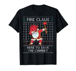 Fire Santa Claus Weihnachtsmann Feuerwehrmann Feuerwehr T-Shirt von BCC Santa's Christmas Shirts & Weihnachtsgeschenke