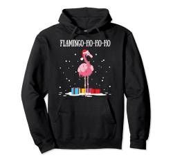 Flamingo Ho Ho Ho Pink Santa Claus Ugly Christmas Sweater Pullover Hoodie von BCC Santa's Christmas Shirts & Weihnachtsgeschenke