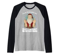 Flip Off Santa Claus Unartig GFY Mittelfinger Weihnachten Raglan von BCC Santa's Christmas Shirts & Weihnachtsgeschenke