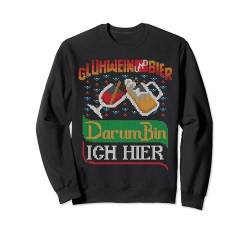 Glühwein und Bier darum bin ich hier Ugly Christmas Sweater Sweatshirt von BCC Santa's Christmas Shirts & Weihnachtsgeschenke