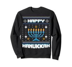 Happy Hanukkah Chanukkah Jüdischer Ugly Christmas Sweater Sweatshirt von BCC Santa's Christmas Shirts & Weihnachtsgeschenke