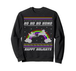 Ho Ho Ho Homo Happy Holigays LGBT Ugly Christmas Sweater Sweatshirt von BCC Santa's Christmas Shirts & Weihnachtsgeschenke