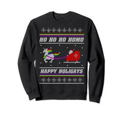 Ho Ho Ho Homo Happy Holigays LGBT Ugly Christmas Sweater Sweatshirt von BCC Santa's Christmas Shirts & Weihnachtsgeschenke