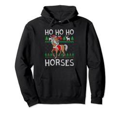 Ho Ho Horse Horses Reiter Pferd Ugly Christmas Sweater Pullover Hoodie von BCC Santa's Christmas Shirts & Weihnachtsgeschenke