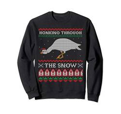 Honking Through The Snow Goose Ugly Christmas Sweater Honk Sweatshirt von BCC Santa's Christmas Shirts & Weihnachtsgeschenke