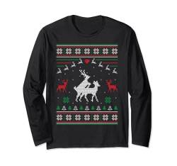 Humping Reindeer Couple Ugly Christmas Sweater Rentier Paar Langarmshirt von BCC Santa's Christmas Shirts & Weihnachtsgeschenke